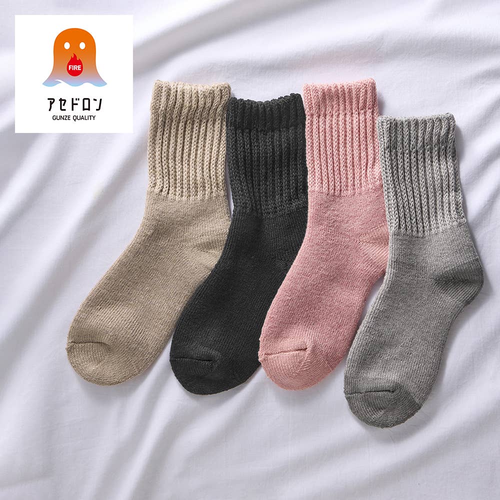 【ファイヤーアセドロン】ウール混クルー丈ソックス【くつしたの日対象】